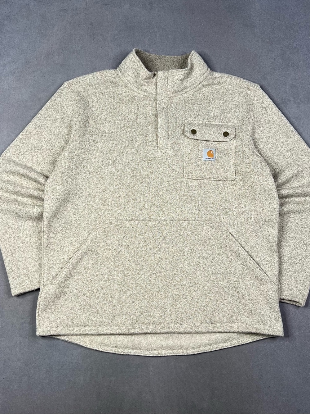 Carhartt Men's Cream Quarter-Zip Pocket Pullover Jacket